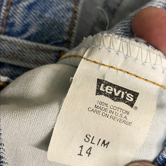 LEVI’s Vintage high waisted jean shorts size kids girls 14 slim - Picture 9 of 9